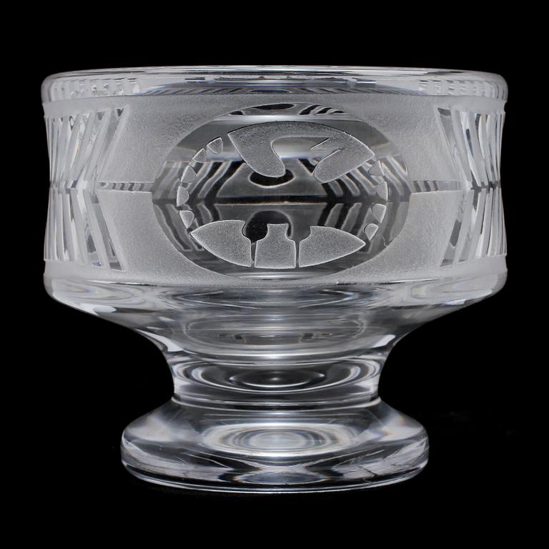 SKÅL, glas, Bertil Vallien, Boda Åfors, 1900-tal.