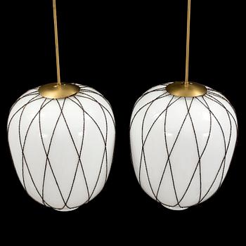 A pair of ceiling lamps first half of the 20th century.