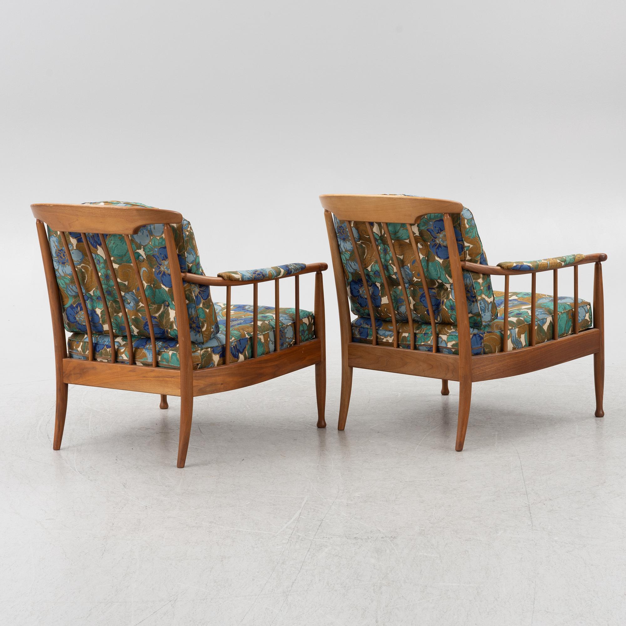 Kerstin Hörlin-Holmquist, armchairs, a pair, "Skrindan", OPE-Möbler, second half of the 20th century.