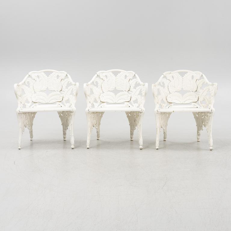 Trädgårdsstolar 3 st, "Ormbunke", 1900-talets andra hälft.