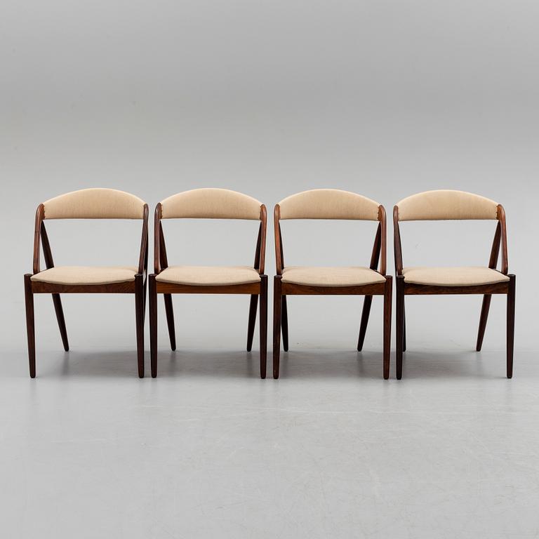 KAI KRISTIANSEN, four rosewood 'Pige' chairs from Denmark, 1960's.