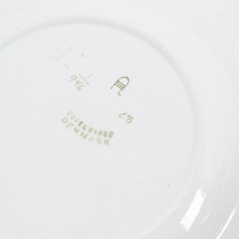 Matservis, 23 delar, fajans, "Tranquebar". Aluminia för Royal Copenhagen.