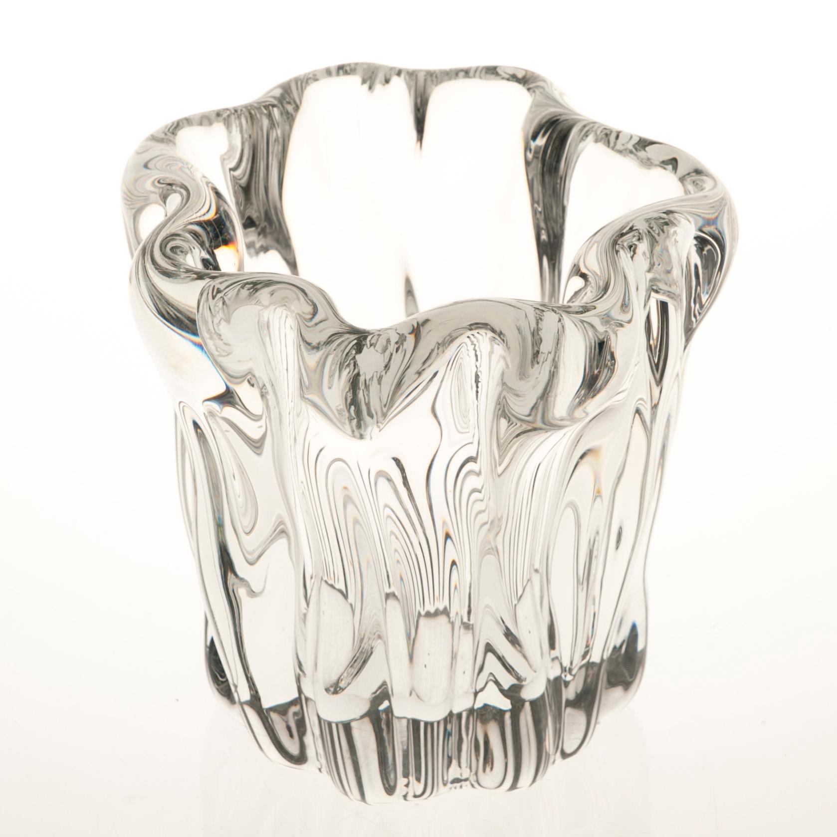 VAS, glas, "Stubbe", Tapio Wirkkala, signerad 50/1982 TW 1947.