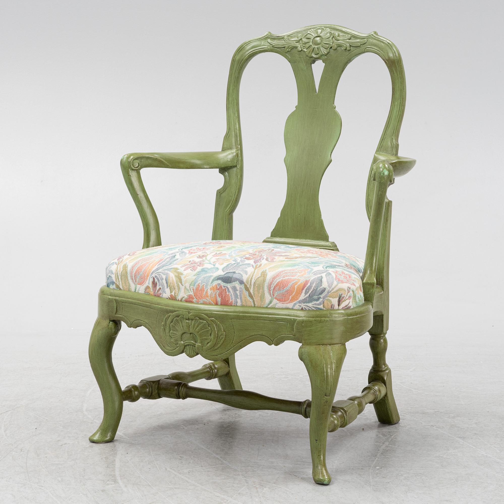 A Rococo armchair, second half of the 20th century.