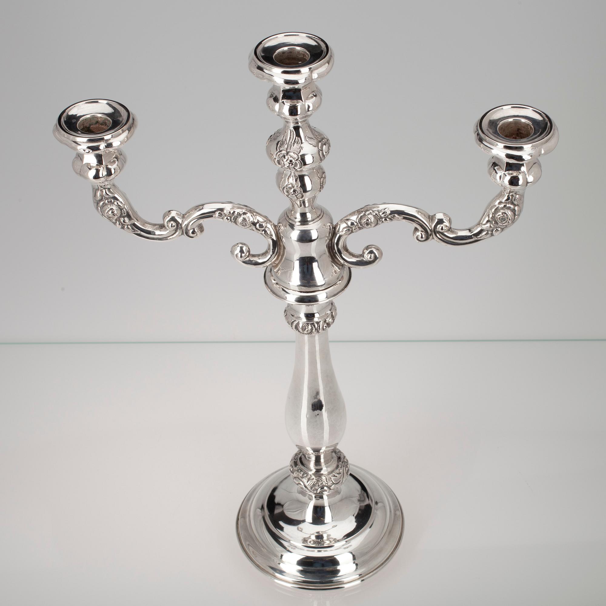 KANDELABER, 13L silver. Österrike-Ungern 1852. Vikt 652 g.