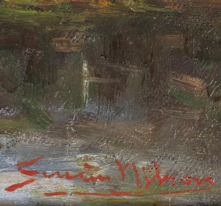 SEVERIN NILSON, olja på pannå, sign.