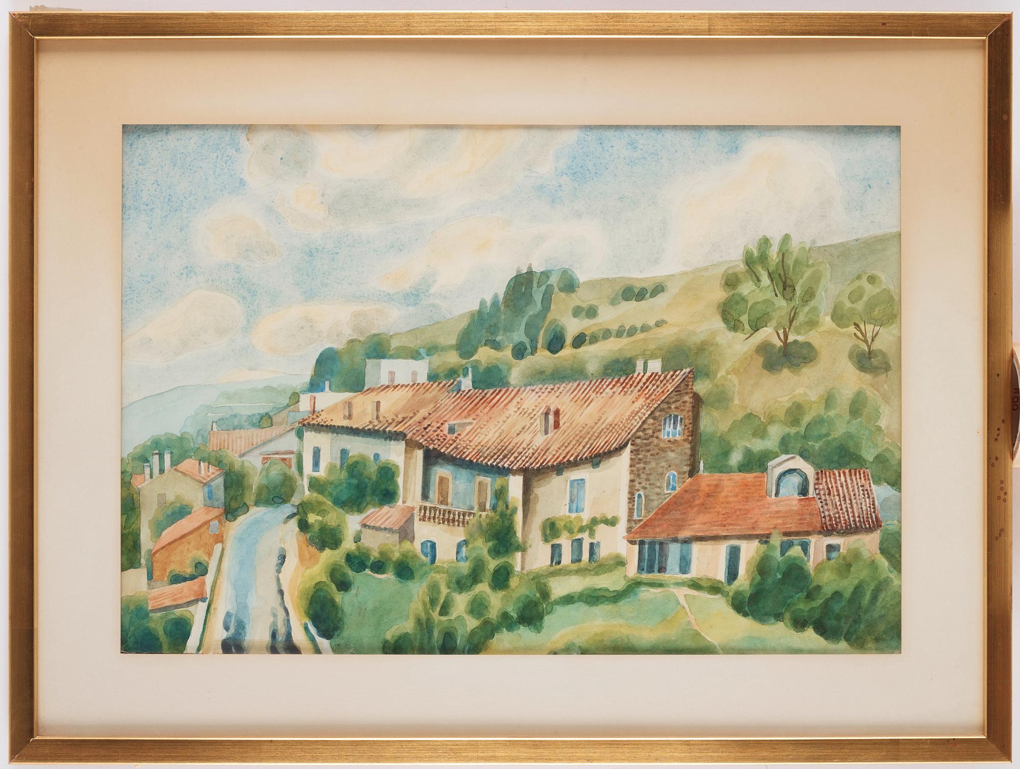 Josef Frank, a watercolour of a Southern European landscape, not signed.