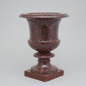 A Swedish Empire 19th century porphyry urn.
