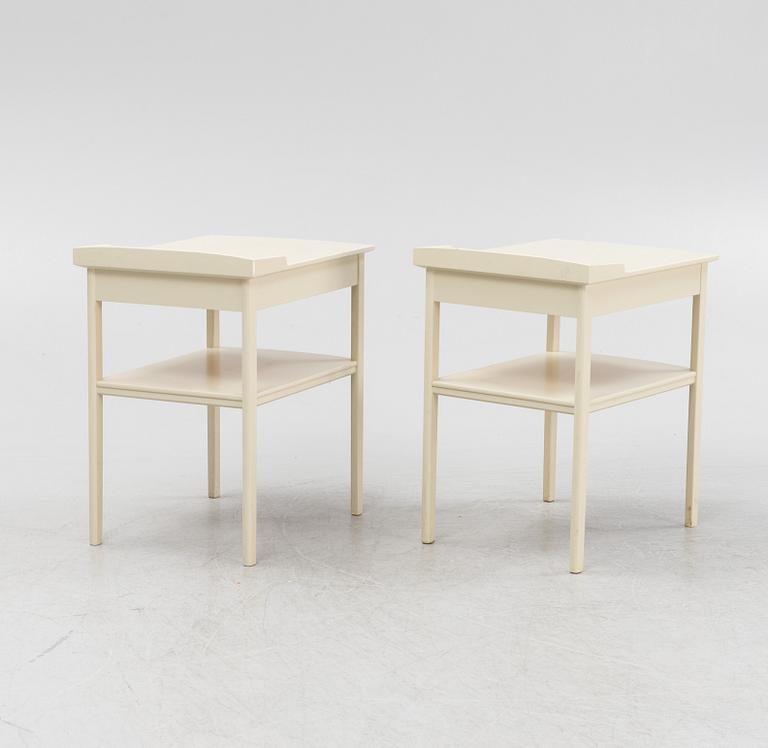 Carl Malmsten, a pair of 'Birgitta bedside tables, Åfors Möbelfabrik, Sweden.