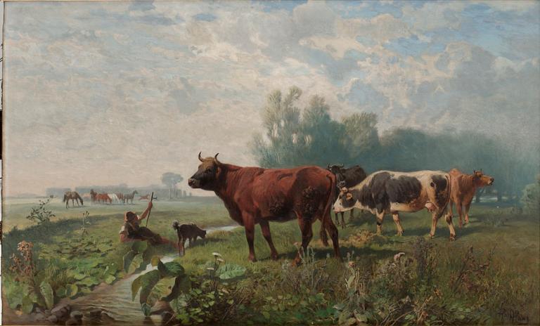 Hans Johann Haag, Landskap med kor.