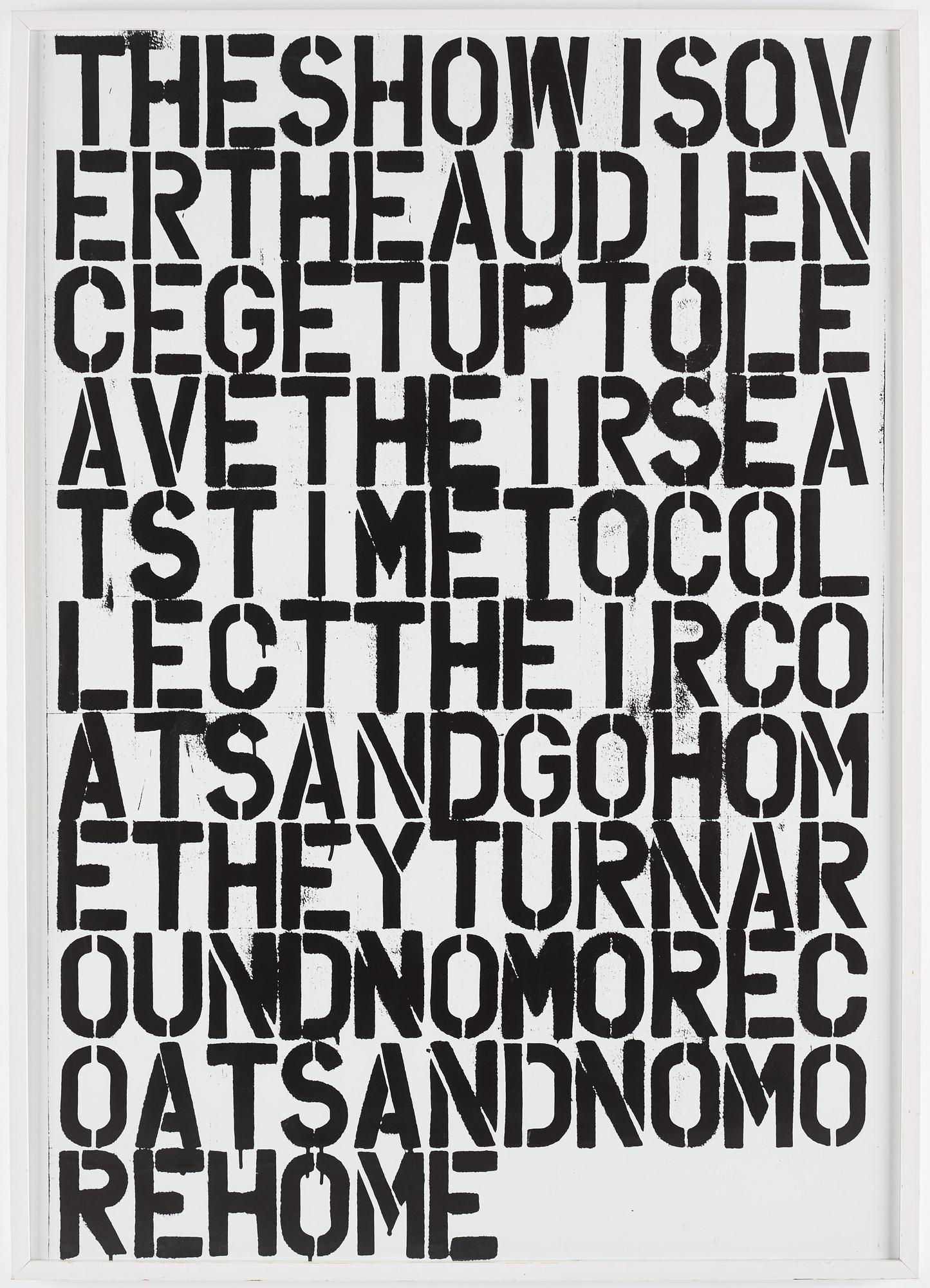 Christopher Wool and Felix Gonzalez-Torres,  "Untitled", offsetlitografi, 1993.