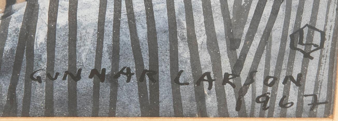 Gunnar Larson, mixed media signed and dated 1967.