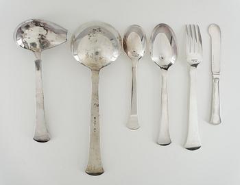 BESTICKSERVIS, 76 delar, sterlingsilver, Hans Hansen, Danmark, bland annat 1934. Vikt ca 2467g.