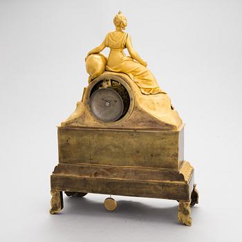 A French Empire mantel clock from 1820s-30s.