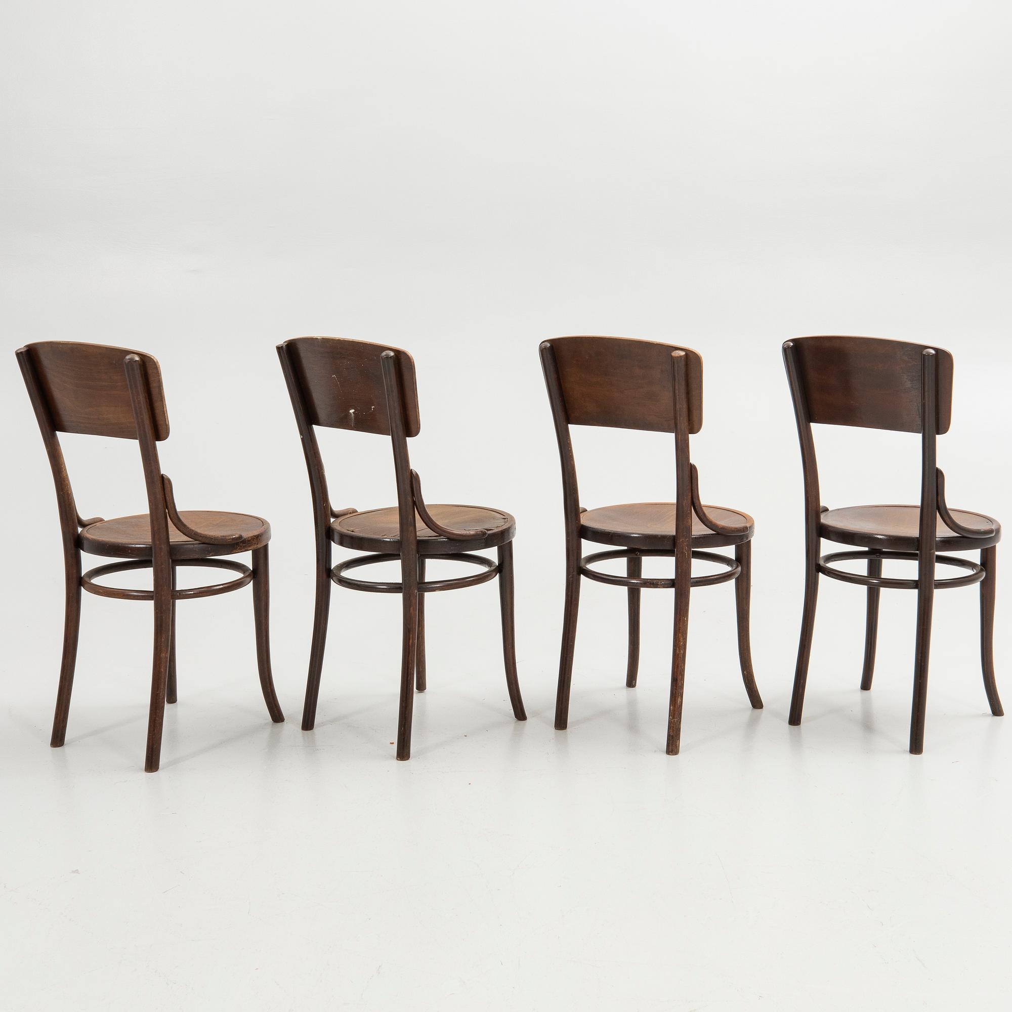 Thonet, chairs, 4 pcs, 20th century.