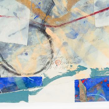 Steven Sorman, mixed media with collage signed and dated 1984.
