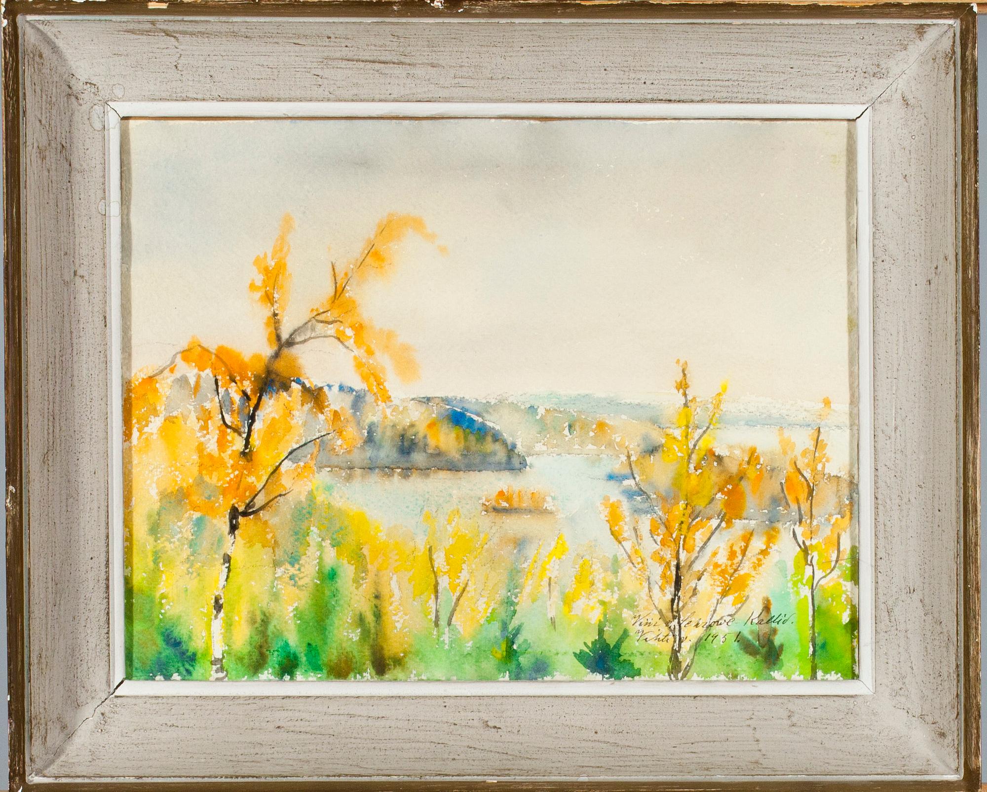 VIIVI VON SCHROWE-KALLIO, akvarell, signerad och daterad Vihti 1951.