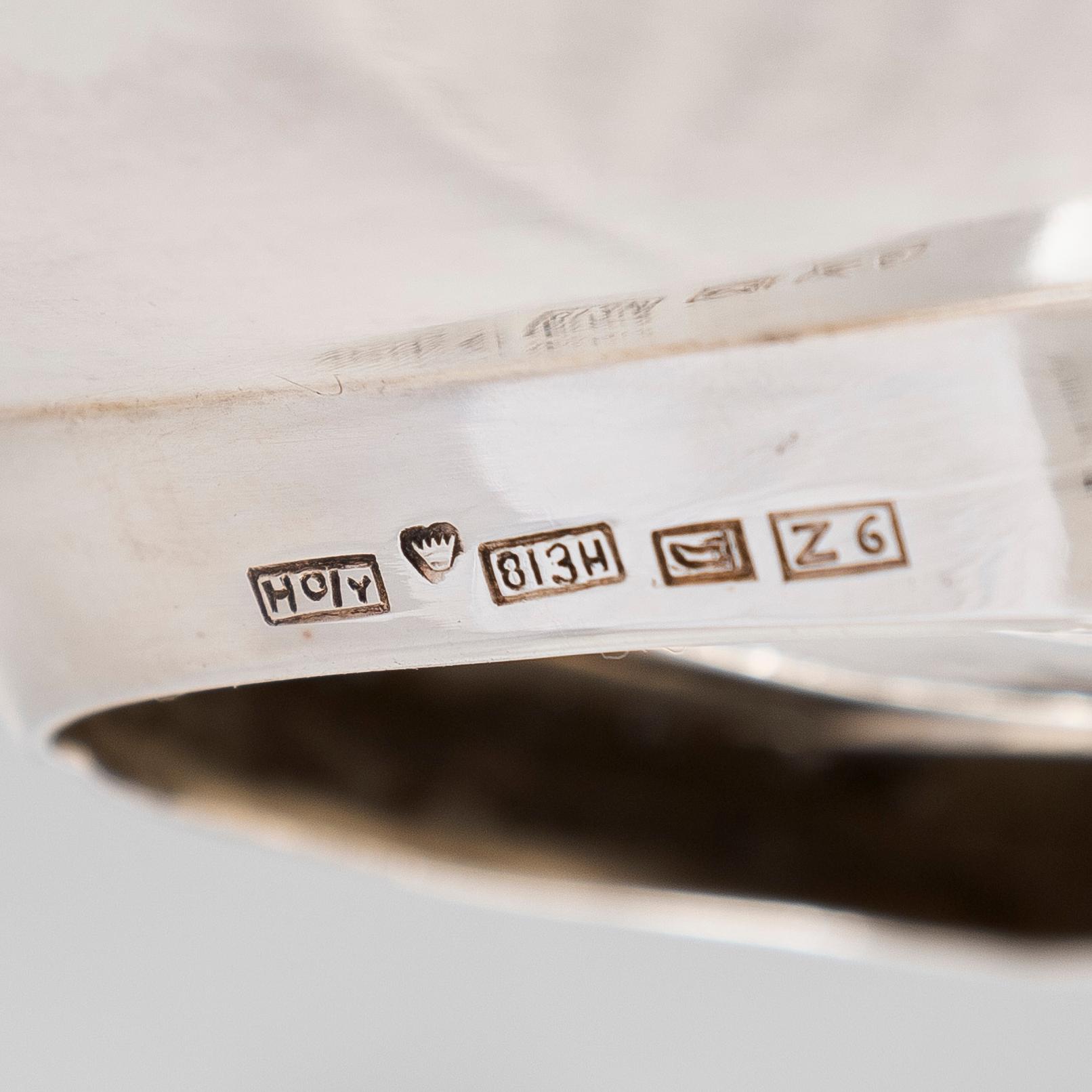 Two 1950s silver dishes, Hopeatehdas Oy, Helsingfors, 1951–55.