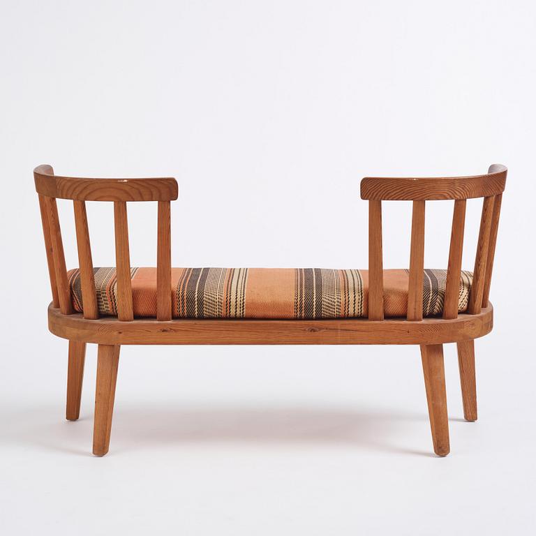 Axel Einar Hjorth, an "Utö" stained pine sofa, Nordiska Kompaniet 1930s.