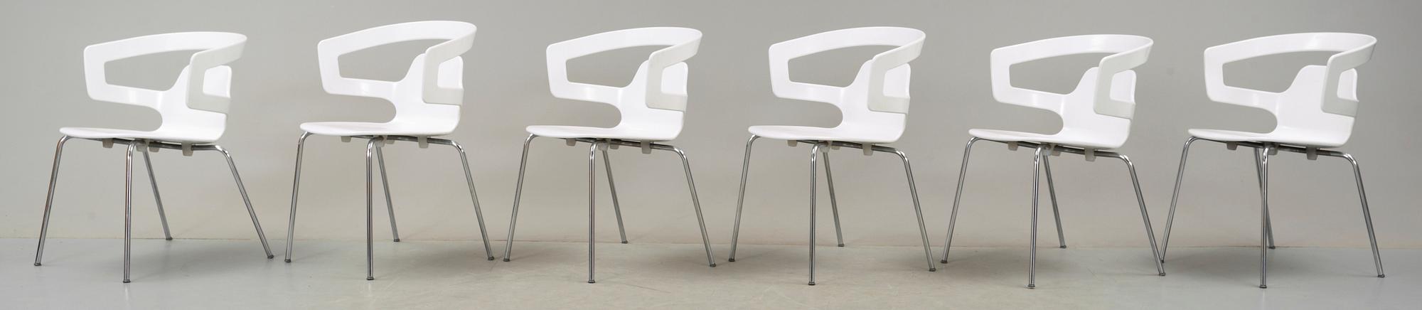 STOLAR, 6 st, "Contemporary stacking chair", Alfredo Häberli, Alias, 2000-tal.