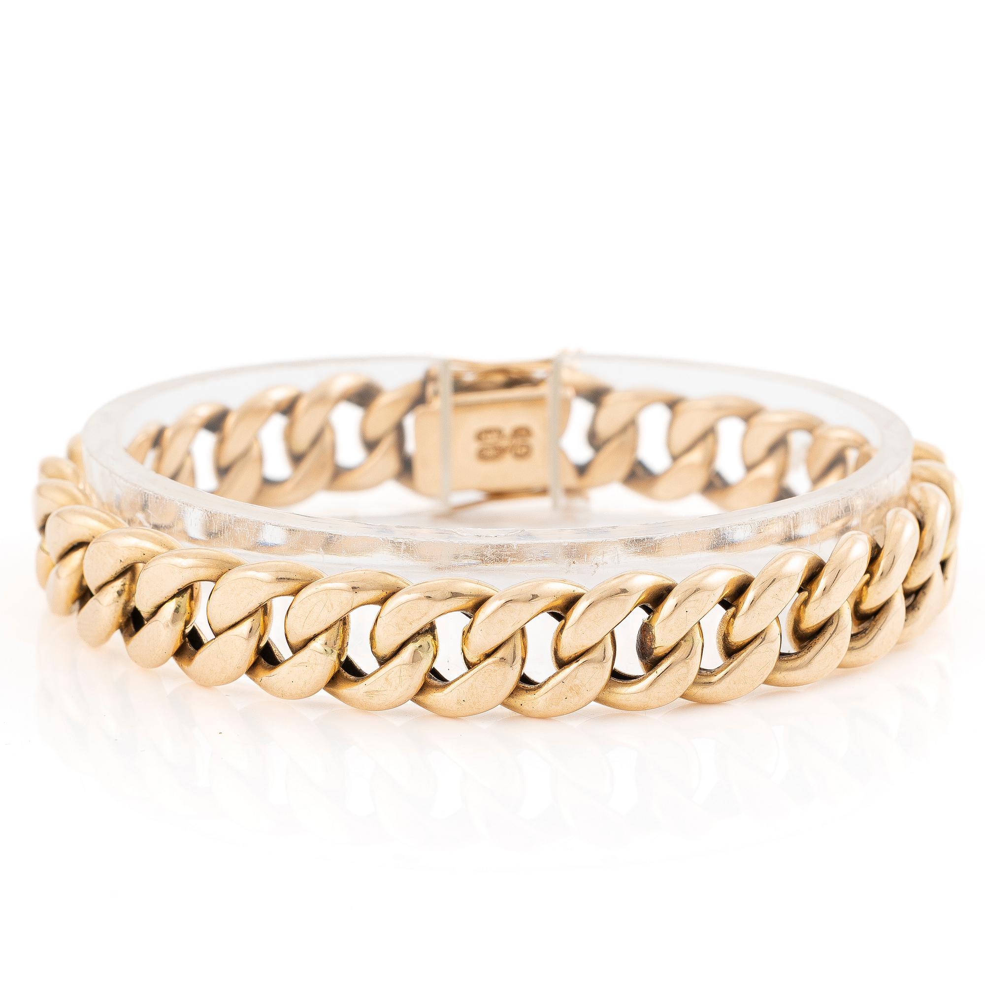 Armband, pansarlänk, 14K guld, Helsingfors 1964.