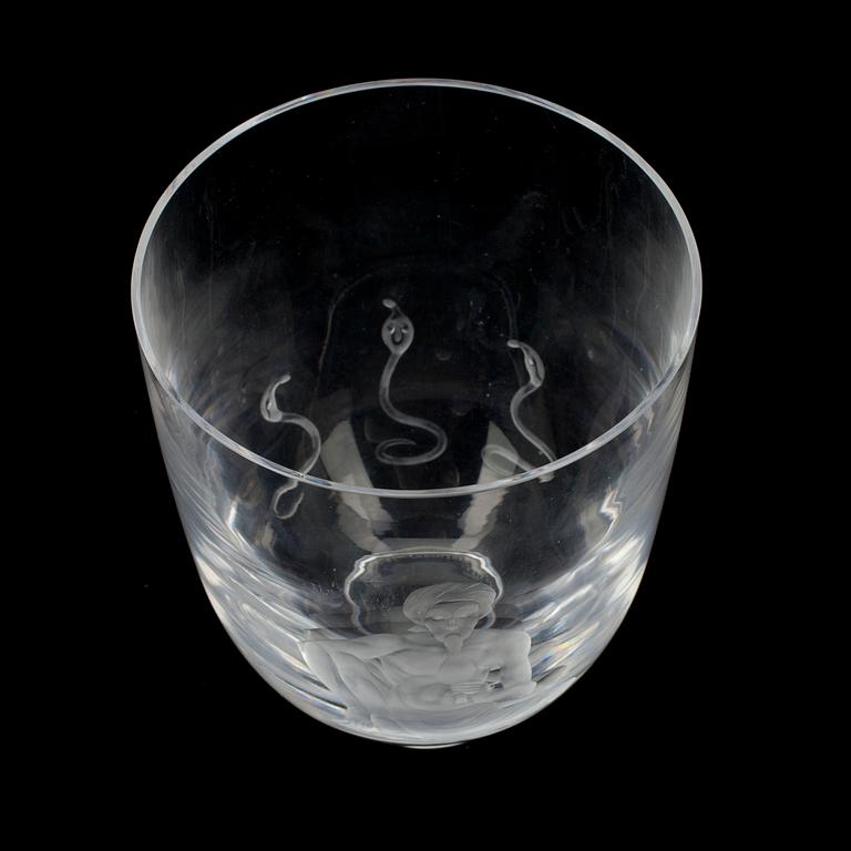 VAS, glas, signerad Lindstrand, 1446, Orrefors.