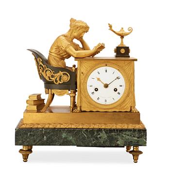 A French Empire early 19th century mantel clock.