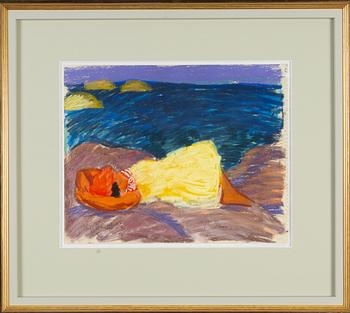 Inge Schiöler, pastell på papper, signerad and dated -56.