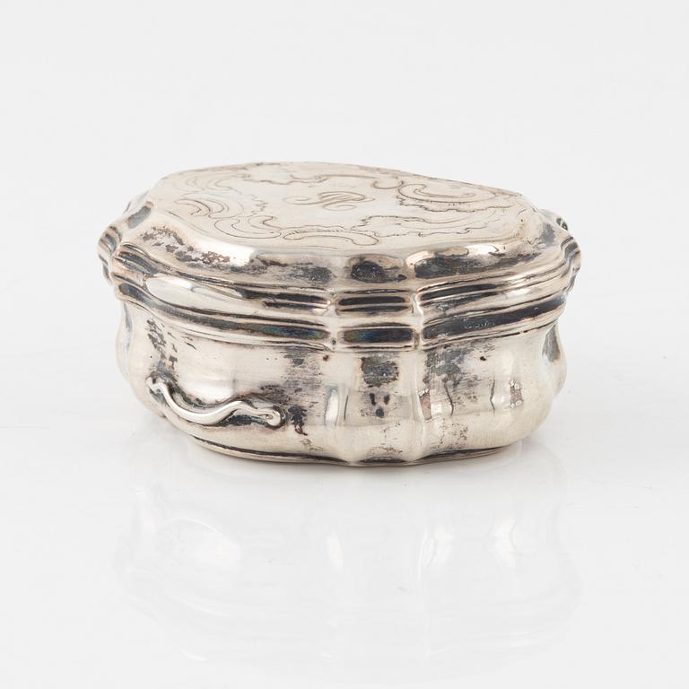 A Danish Rococo Silver Box, mark of Bendix Christensen, Copenhagen, second half of the 18th century.