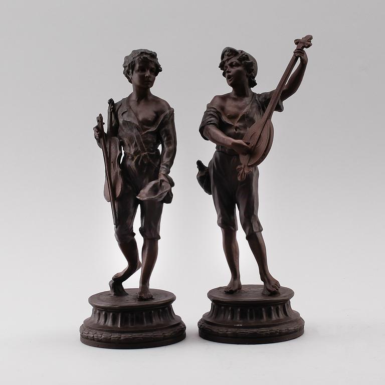 FIGURER, 1 par, bronserad metall, 1900-/2000-tal.