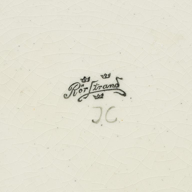 ILSE CLAESSON, a creamware dish from Rörstrand, signed I.C.