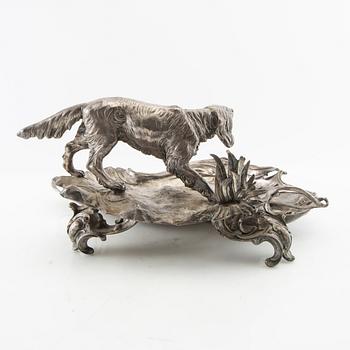 Writing desk Art Nouveau around 1900, silver plate.