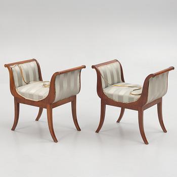 A pair of Empire stools, first half of the 19th Century.