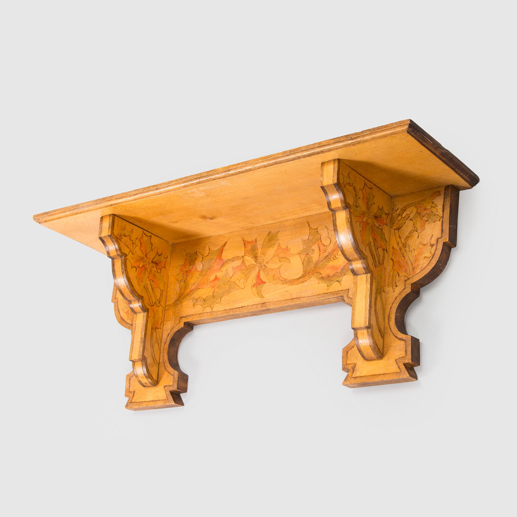 Wall-mounted shelf, early 20th century.