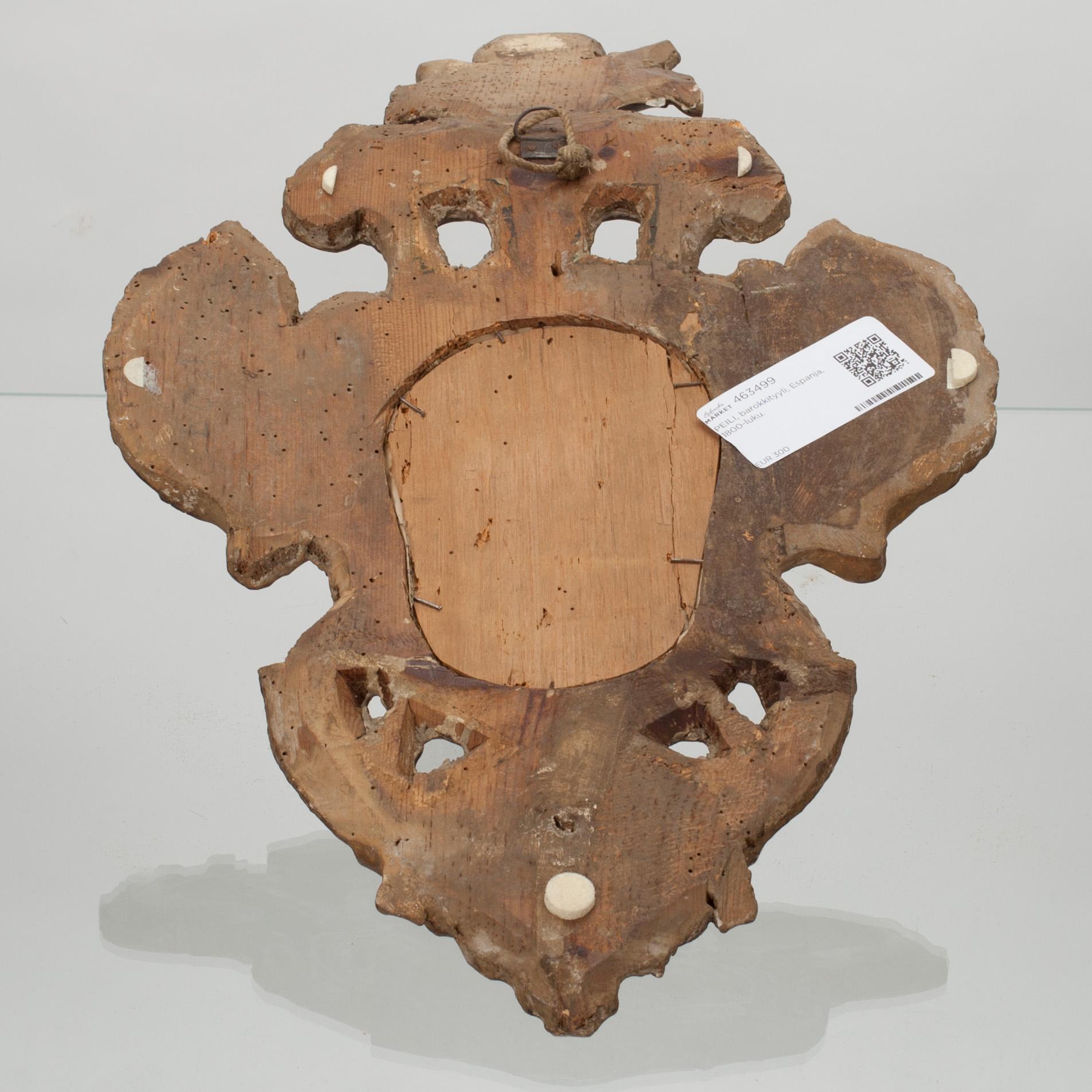 SPEGEL / LAMPETT, barockstil, Spanien, 1800-tal.