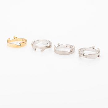Georg Jensen, Ring, "Fusion", 3 +1 parts, 18K gold and white gold, set with brilliant-cut diamonds.