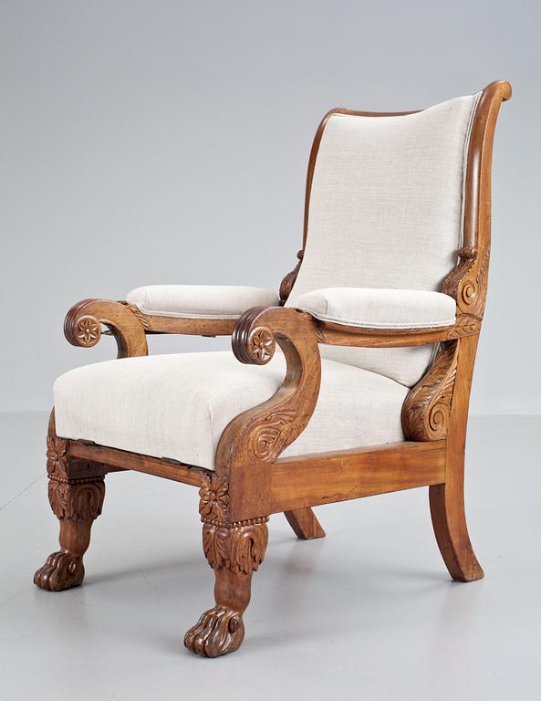 A North European 1820's mahogany armchair.