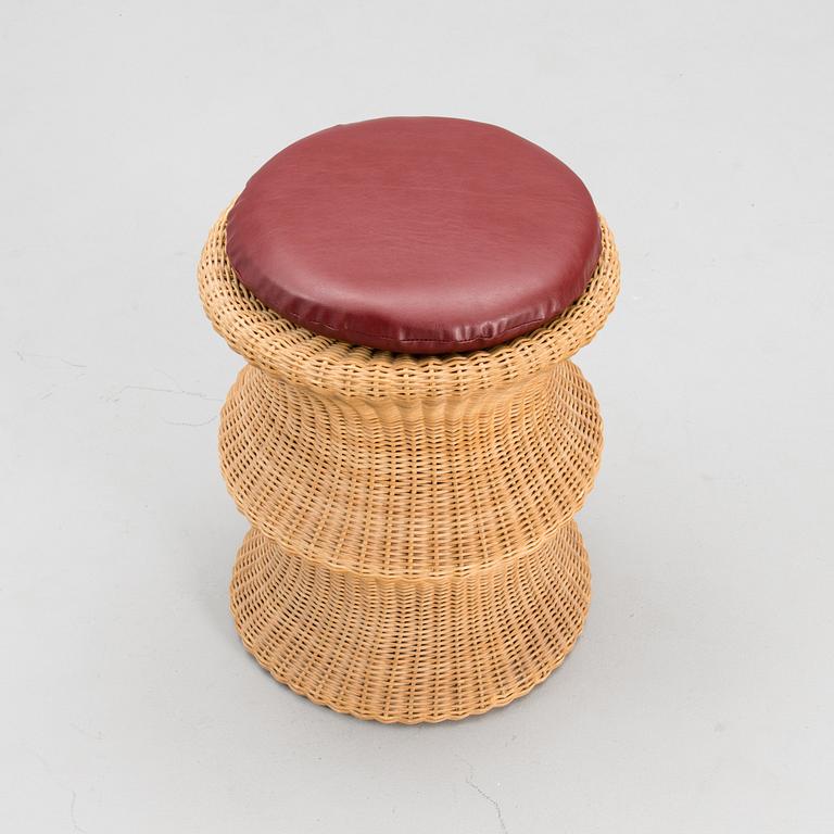 A rattan stool 'Story Stool' hand made by Sokeva-Käsityö, Finland.