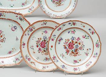 A famille rose part dinner service, Qing dynasty, Qianlong (1736-95).