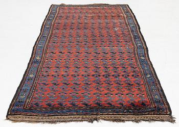 A runner carpet, antique Kurdish possibly, c. 280 x 112 cm.