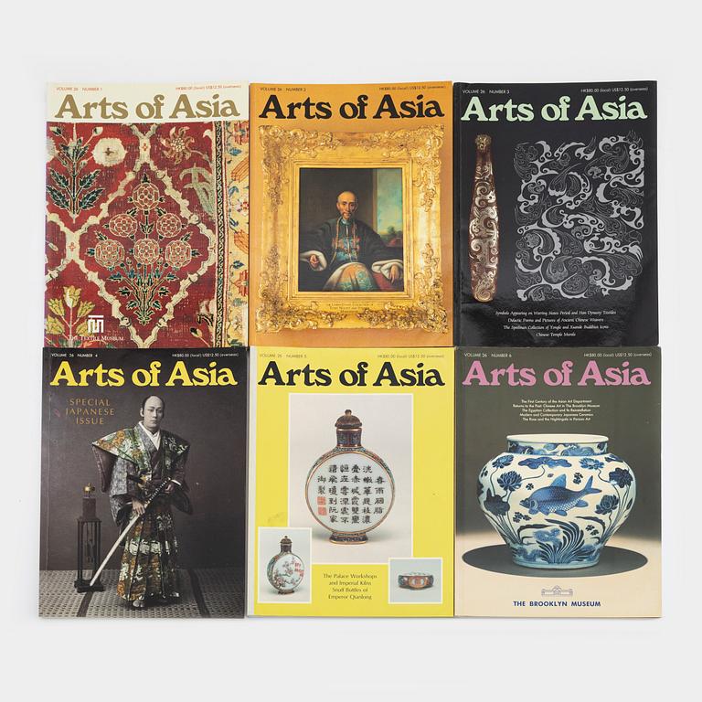 Tidskriften Arts of Asia, 46 magasin. Tidsera 1978-2000.