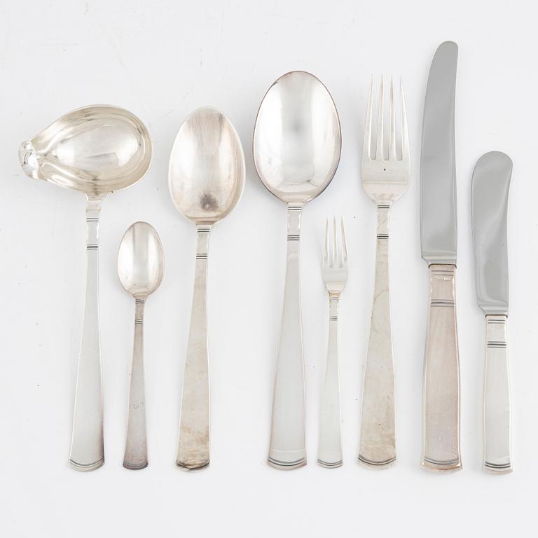 Jacob Ängman, a 61-piece silver cutlery set, 2rosenholm2, GAB, Stockholm, 1960-61.