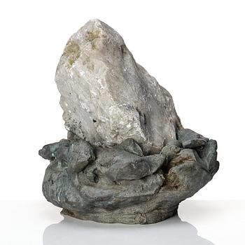 Erik Dietman, sculpture, stone and patinated metal, two pieces.