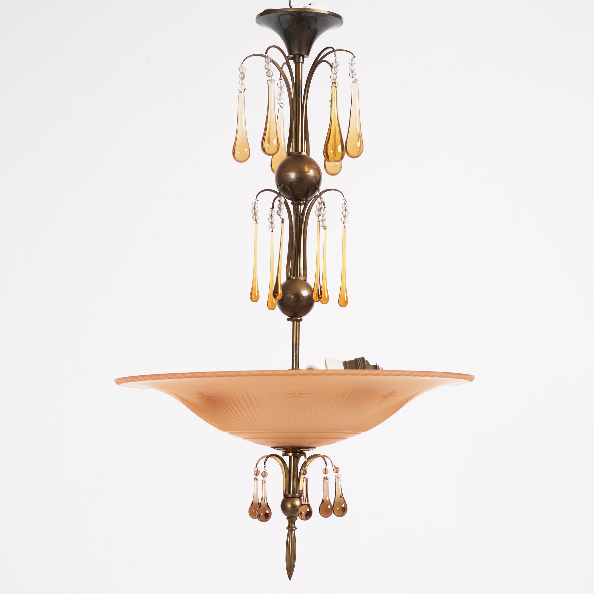 Harald Notini, taklampa, modell "6272", Arvid Böhlmarks Lampfabrik, 1920-30-tal.