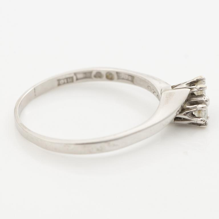 Ring, syskonring, 18K vitguld med briljantslipade diamanter.