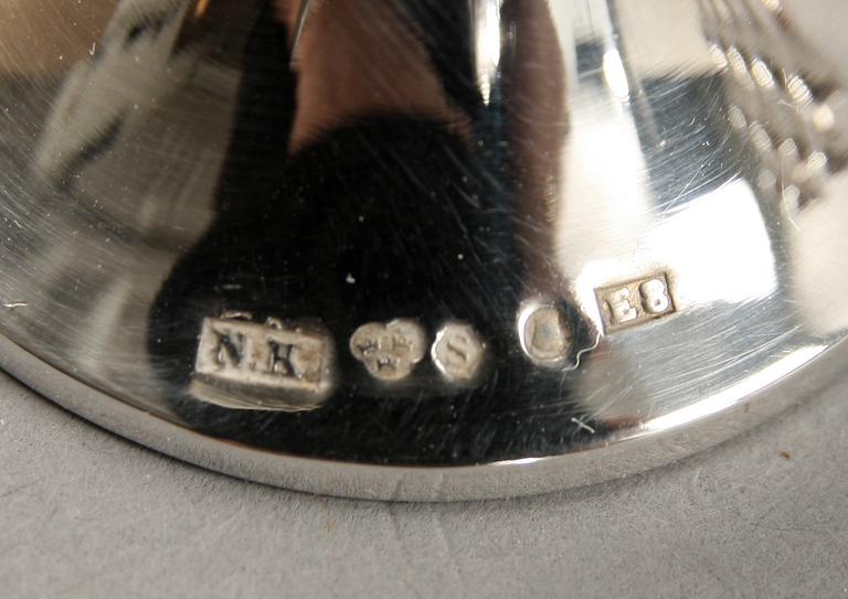 ÄGGKOPPAR, 12 st, silver, Stockholm 1931.