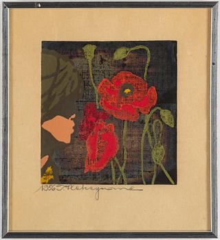 KAZUTOSHI SUGIURA (1938-), silkscreen, signed and dated 1956.