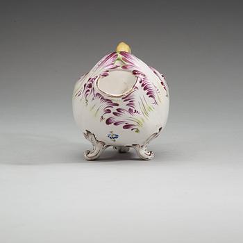 A Swedish sauce boat, Marieberg, dated (17)74.