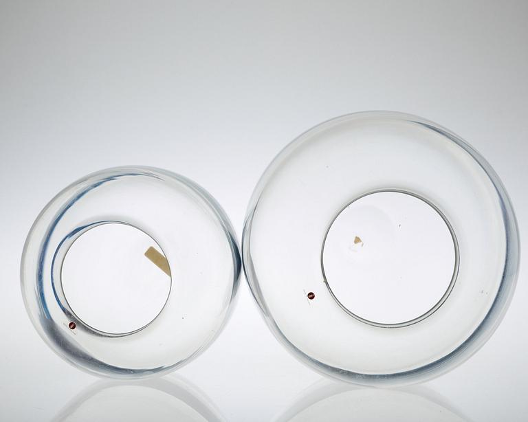 Timo Sarpaneva, Two Timo Sarpaneva 'Blues' glass vases, Iittala, Finland 1985.