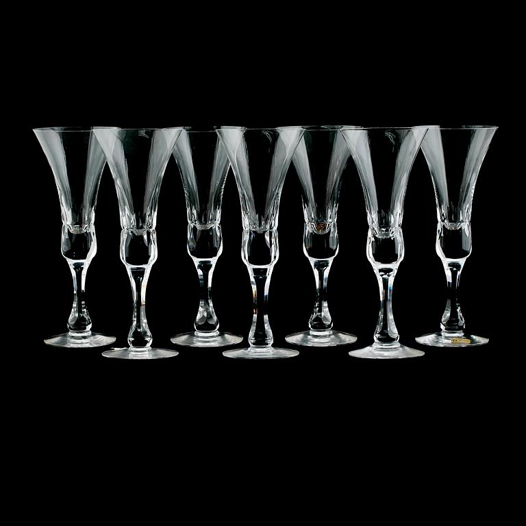 CHAMPAGNEGLAS, 7 st, "Prince", Göran Wärff, Kosta.